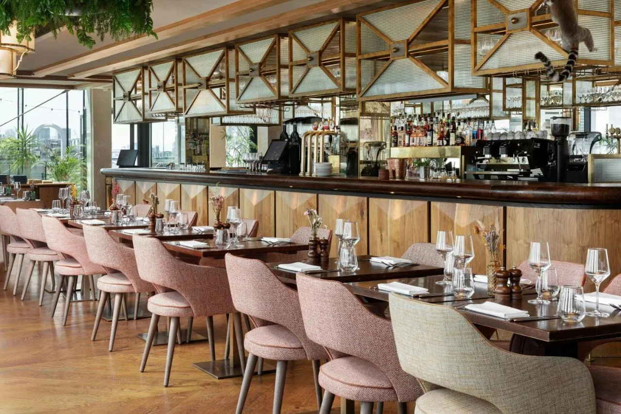 Restaurant seating at Montcalm Royal London House near Liverpool Street, London